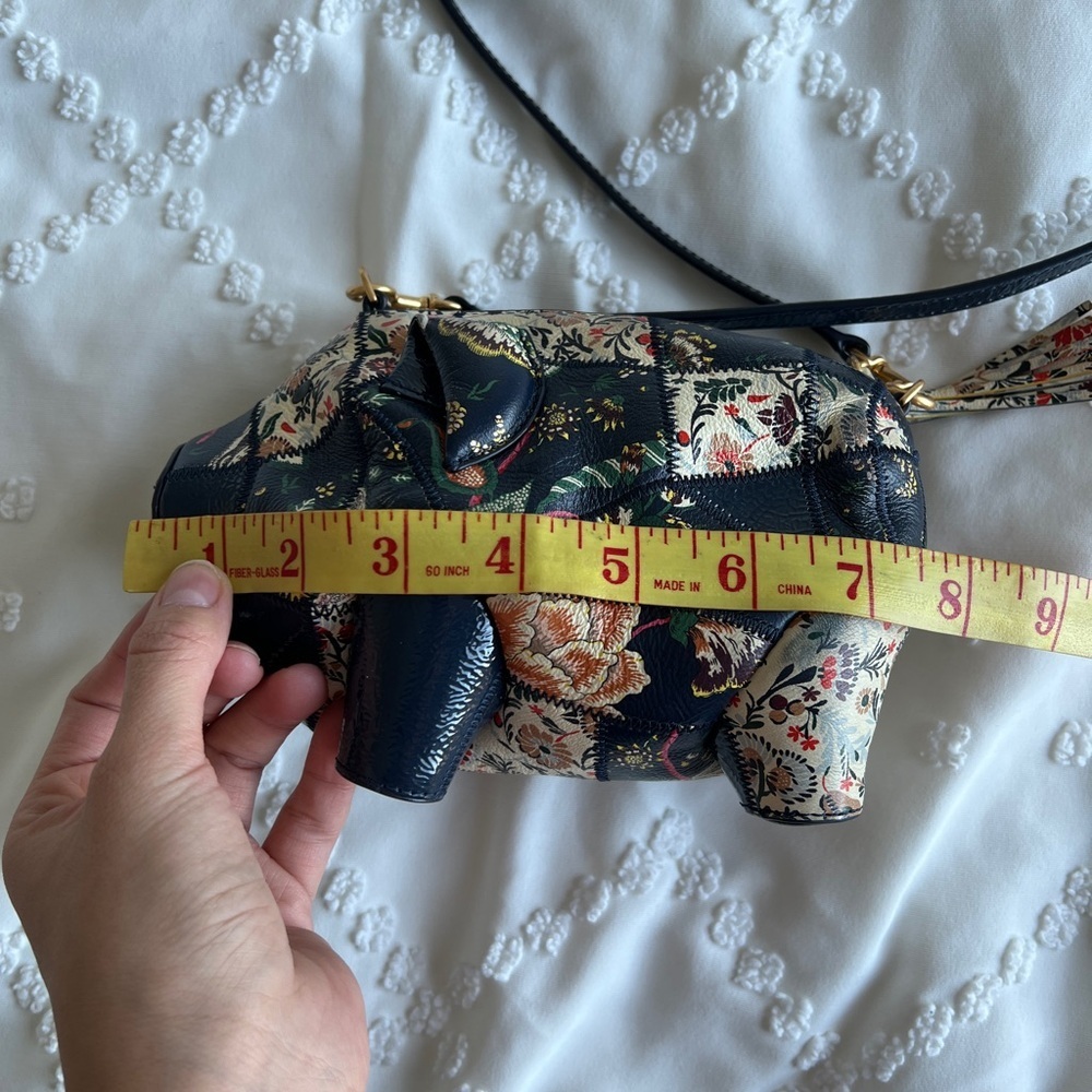 Rare Tory Burch Peggy the Pig Navy Patchwork Mini Bag​​ - Picture 8 of 9